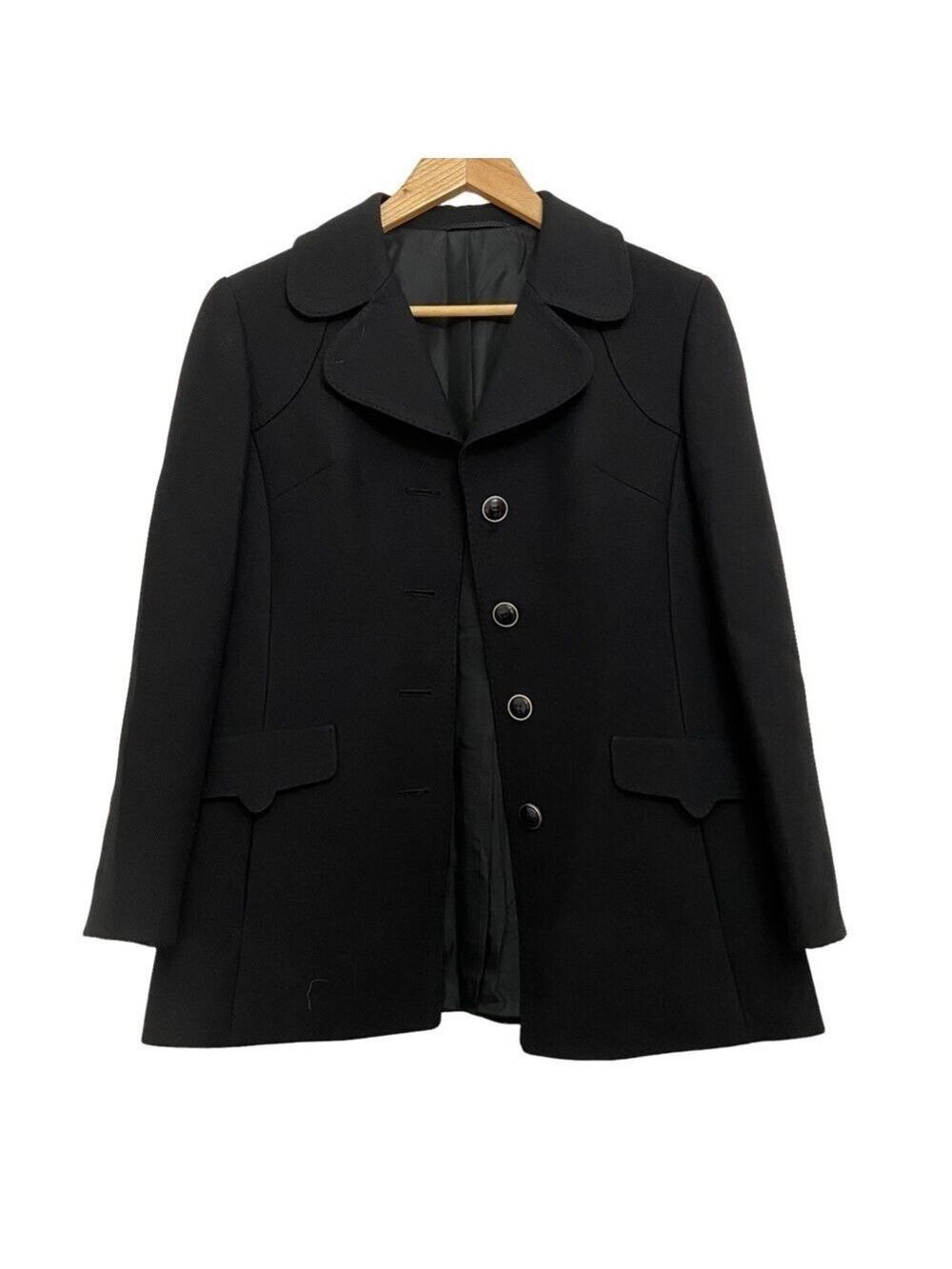 Loden Frey Munchen fitted black blazer 95% wool button closure made Germany 38